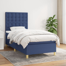 vidaXL kék szövet rugós ágy matraccal 90 x 190 cm ágy és ágykellék
