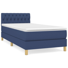 vidaXL kék szövet rugós ágy matraccal 90 x 200 cm (3140831) ágy és ágykellék