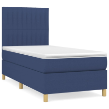 vidaXL kék szövet rugós ágy matraccal 90 x 200 cm (3142471) ágy és ágykellék
