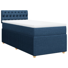 vidaXL kék szövet rugós ágy matraccal 90 x 200 cm (3287352) ágy és ágykellék