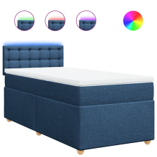vidaXL kék szövet rugós ágy matraccal 90 x 200 cm (3288883) ágy és ágykellék