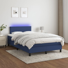vidaXL Kék szövet rugós és LED-es ágy matraccal 120 x 200 cm ágy és ágykellék