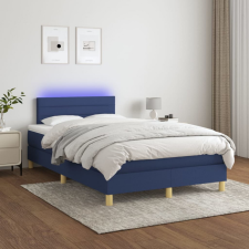 vidaXL kék szövet rugós és LED-es ágy matraccal 120 x 200 cm ágy és ágykellék