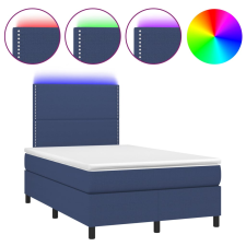 vidaXL kék szövet rugós és LED-es ágy matraccal 120x190 cm (3270196) ágy és ágykellék