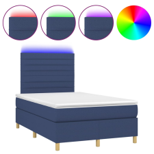vidaXL kék szövet rugós és LED-es ágy matraccal 120x190 cm (3270259) ágy és ágykellék