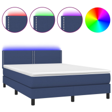 vidaXL kék szövet rugós és LED-es ágy matraccal 140x190 cm (3133075) ágy és ágykellék