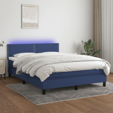 vidaXL kék szövet rugós és LED-es ágy matraccal 140x200 cm ágy és ágykellék