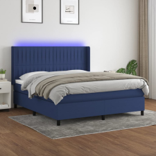 vidaXL kék szövet rugós és LED-es ágy matraccal 180 x 200 cm ágy és ágykellék