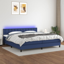 vidaXL kék szövet rugós és LED-es ágy matraccal 200 x 200 cm ágy és ágykellék