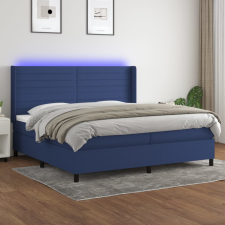 vidaXL kék szövet rugós és LED-es ágy matraccal 200 x 200 cm ágy és ágykellék