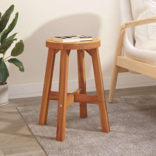 vidaXL kerek barna tömör akácfa ülőke 38 x 38 x 45 cm bútor