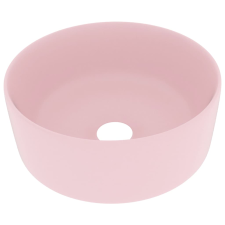 vidaXL kerek matt rózsaszín kerámia luxus mosdókagyló 40 x 15 cm (147010) szaniter
