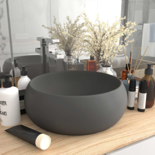 vidaXL kerek matt sötétszürke kerámia luxus mosdókagyló 40 x 15 cm fürdőszoba kiegészítő