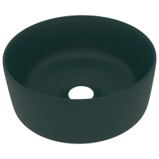 vidaXL kerek matt sötétzöld kerámia luxus mosdókagyló 40 x 15 cm (147014) szaniter