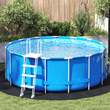 vidaXL Kerek medencefedő Fekete PVC Ø 244 cm Medencefedő Kerek medence kiegészítő