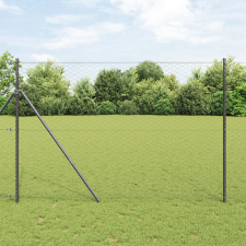 vidaXL Kerítési készlet 2 db Szürke Galvanizált acél 25m x 1.5m Tartós építőanyag