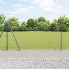 vidaXL Kerítéskészlet 2 db Szürke Acél 25 x 1.2 m Tartós építőanyag