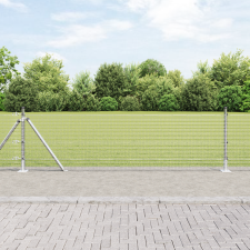 vidaXL Kerítésoszlop Készlet 2 db Galvanizált acél 10 x 0.5 m Tartós építőanyag
