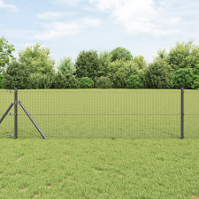 vidaXL Kerítésoszlop Készlet 2 db Szürke Műanyag, Fém 25 x 0.5 m építőanyag