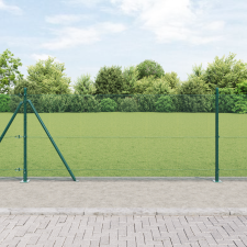 vidaXL Kerítésoszlop Készlet 2 db Zöld Acél, PVC 25 x 1 m Tartós építőanyag