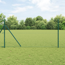 vidaXL Kerítésoszlopok 26 db Zöld Ø32 mm 190 cm Horganyzott Acél kerti bútor