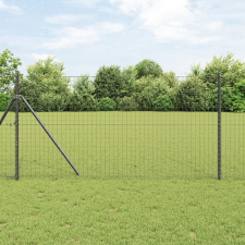vidaXL Kerítoszlopok 12 pcs Szürke 130 cm Porszórt Acél kerti bútor