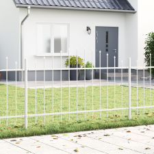 vidaXL Kert kerítés Ív tetejével - Fehér, 11.9 x 1 m, Acél építőanyag