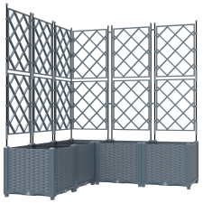 vidaXL Kert Virágcserép Trellis-szel 5 db Világosszürke 120x120x143 cm (42002889) kerti tárolás