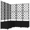 vidaXL Kertész láda rácsos elemmel 5 db Fekete 120x120x143 cm (42002843)