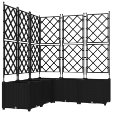 vidaXL Kertész láda rácsos elemmel 5 db Fekete 120x120x143 cm (42002843) kerti tárolás