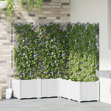 vidaXL Kertészeti Beültető Trellisszel 5 db Fehér 120x120x143 cm kerti tárolás