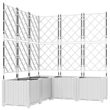 vidaXL Kertészeti Beültető Trellisszel 5 db Fehér 120x120x143 cm (42002911) kerti tárolás