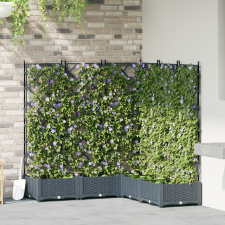 vidaXL Kertészeti Cserép Rácsos 5 db Világosszürke 120x120x125.5 cm kerti tárolás