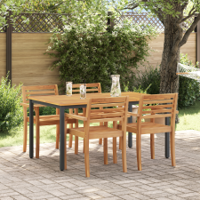 vidaXL Kerti Asztal 150x90x75 cm Tömör Akácfából és Fémből kerti bútor