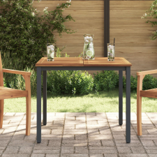 vidaXL Kerti Asztal 90x90x75 cm Tömör Akácfa és Fém kerti bútor