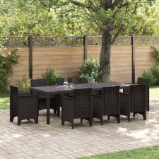 vidaXL Kerti Asztal Barna 250x100x73 cm Műrattan kerti bútor