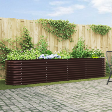 vidaXL Kerti Emelt Ágy Barna 400x80x81 cm Horganyzott Acél kerti tárolás