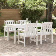 vidaXL Kerti Étkező Székek 4 db Fehér 65,5x55,5x88 cm HDPE kerti bútor