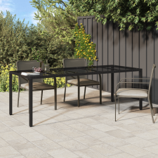vidaXL Kerti Étkezőasztal Fekete 250x100x75 cm Poli Rattan kerti bútor