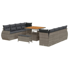 vidaXL Kerti Kanapé Szett 11 pcs Szürke polirattan (3361858) kerti bútor