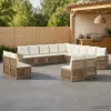  vidaXL Kerti Kanapé Szett 13 db Beige és Krémszínű polirattan