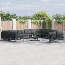 vidaXL Kerti Kanapé Szett 13 pcs Antracit Acél kerti bútor