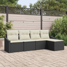 vidaXL Kerti Kanapé Szett 5 pcs Fekete Poli rattan kerti bútor