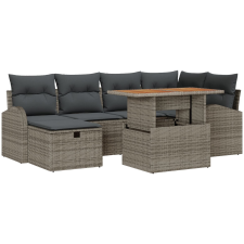 vidaXL Kerti Kanapé Szett 7 pcs Szürke polirattan (3361300) kerti bútor