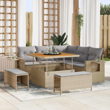 vidaXL Kerti Kanapé Szett 8 db Bézs polirattan kerti bútor