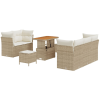 vidaXL Kerti Kanapé Szett 8 pcs Bézs polirattan (3361431)