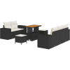 vidaXL Kerti Kanapé Szett 8 pcs Fekete és krémszínű 90 x 55 x 71 cm (3363900)