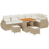 vidaXL Kerti Kanapé Szett 9 pcs Bézs polirattan (3361891)
