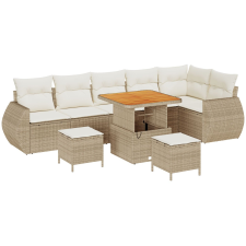vidaXL Kerti Kanapé Szett 9 pcs Bézs polirattan (3361891) kerti bútor