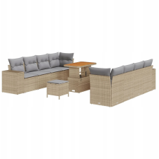 vidaXL Kerti Kanapé Szett párnával 11 pcs Beige és Világosszürke (3363932) kerti bútor